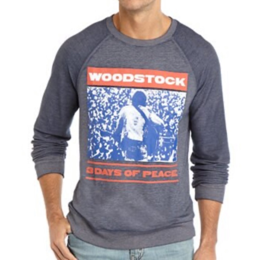 Lucky Brand Woodstock Burnout Crew Neck Pullover